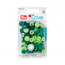 Boutons pression - Prym - 30 boutons à riveter vert clair / vert moyen / vert foncé - 12.4 mm