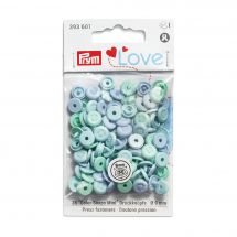 Boutons pression - Prym - 36 boutons à riveter 9 mm bleu / bleu clair / turquoise clair