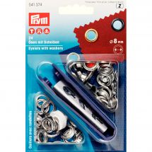 Oeillets et rivets - Prym - 24 oeillets coloris argent - 8 mm