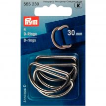 Accessoire pour sac - Prym - Anneaux en D - 30 mm argent