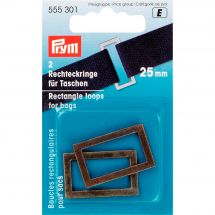 Boucles et clips - Prym - 2 boucles rectangulaires pour sacs - 25 mm laiton antique