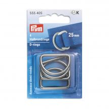 Accessoire pour sac - Prym - Anneaux en D - 25 mm argent foncé