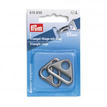 Accessoire pour sac - Prym - Anneaux triangulaires coloris argent foncé - 25 mm