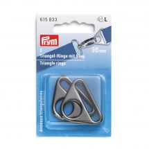 Accessoire pour sac - Prym - Anneaux triangulaires coloris argent foncé - 30 mm