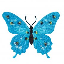 Ecusson thermocollant - Prym - Papillon bleu avec perles