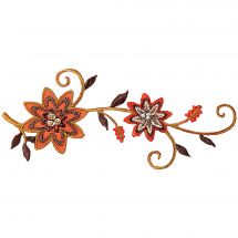 Ecusson thermocollant - Prym - Fleur orange avec perles