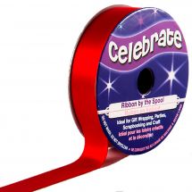 Satin en bobine - Celebrate - Satin rouge uni - 13 mm x 6 m 