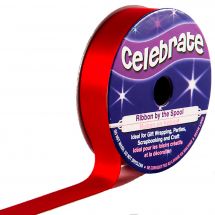 Satin en bobine - Celebrate - Satin rouge uni - 13 mm x 6 m 