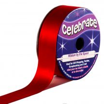 Satin en bobine - Celebrate - Satin rouge uni - 20 mm x 5 m