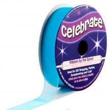 Organza en bobine - Celebrate - Organza bleu uni - 12 mm x 6 m