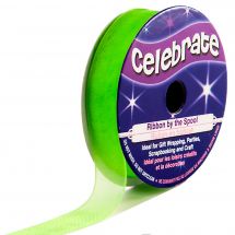 Organza en bobine - Celebrate - Organza vert clair uni - 12 mm x 6 m