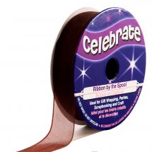 Organza en bobine - Celebrate - Organza marron foncé uni - 12 mm x 6 m