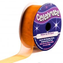 Organza en bobine - Celebrate - Organza caramel uni - 20 mm x 5 m