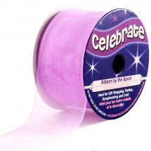 Organza en bobine - Celebrate - Organza violet uni - 32 mm x 5 m 