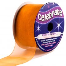 Organza en bobine - Celebrate - Organza caramel uni - 32 mm x 5 m 