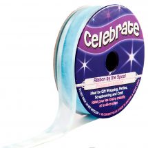 Organza en bobine - Celebrate - Organza bords satinés bleu ciel - 12 mm x 5 m 