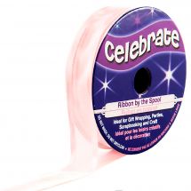 Organza en bobine - Celebrate - Organza bords satinés rose pâle - 12 mm x 5 m 