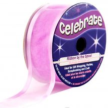 Organza en bobine - Celebrate - Organza bords satinés parme uni - 25 mm x 4 m 