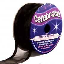 Organza en bobine - Celebrate - Organza bords satinés noir - 25  mm x 4 m 