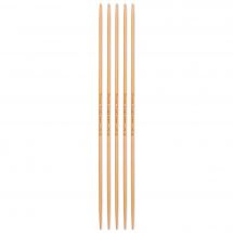 Aiguilles double pointes - Prym - Lot de 5 aiguilles à tricoter double pointes Bambou -15 cm