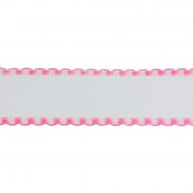 Galon à broder au 50 cm - Zweigart - Galon Aïda blanche 5 Zweigart Band liseré rose au 50 cm