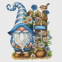 Fiche Point de Croix - Les petites croix de Lucie - Gnome de Printemps
