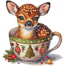 Fiche Point de Croix - Les petites croix de Lucie - Collection tasse Noël renne