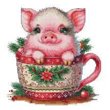Fiche Point de Croix - Les petites croix de Lucie - Collection tasse Noël cochon