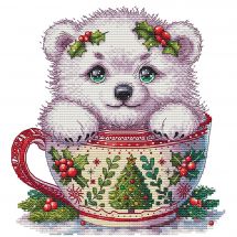 Fiche Point de Croix - Les petites croix de Lucie - Collection tasse Noël Ourson