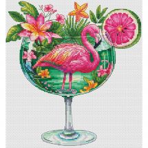 Fiche Point de Croix - Les petites croix de Lucie - Cocktail Flamingo