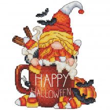 Fiche Point de Croix - Les petites croix de Lucie - Gnome Happy Halloween