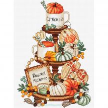 Fiche Point de Croix - Les petites croix de Lucie - Etagère de citrouilles