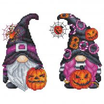 Fiche Point de Croix - Les petites croix de Lucie - Gnome d'Halloween
