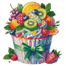 Fiche Point de Croix - Les petites croix de Lucie - Cupacke aux fruits