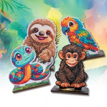 Figurine à diamanter - Crystal Art D.I.Y - Pack Animaux Jungle
