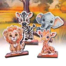 Figurine à diamanter - Crystal Art D.I.Y - Pack Animaux Safari