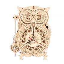 Puzzle Mécanique 3D Bois - ROKR - Horloge murale hibou