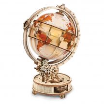 Puzzle Mécanique 3D Bois - ROKR - Globe lumineux - LED