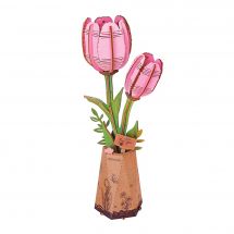 Puzzle 3D Bois - ROWOOD - Tulipes roses
