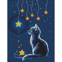 Kit broderie point de croix - RTO - Etoiles et chaton