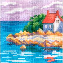 Kit broderie point de croix - RTO - Maison en bord de mer