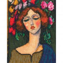Kit broderie point de croix - RTO - Portrait de femme 1