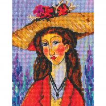 Kit broderie point de croix - RTO - Portrait de femme 2
