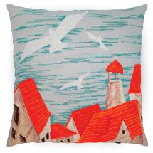 Kit broderie point de croix - RTO - Mouettes sur la mer - Les maisons