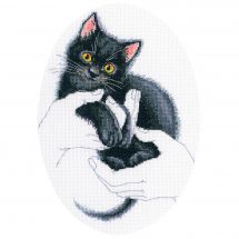 Kit broderie point de croix - RTO - Chaton noir