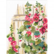 Kit broderie point de croix - RTO - Roses trémières