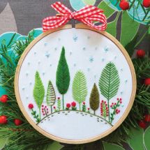 Kit de broderie sur tambour - Tamar Nahir Yanai - Forêt de Noël