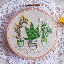 Kit de broderie sur tambour - Tamar Nahir Yanai - Plantes d'intérieur