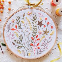 Kit de broderie sur tambour - Tamar Nahir Yanai - Feuilles d'Automne