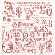 Kit broderie point de croix - Thea Gouverneur - Sampler lettres antiques